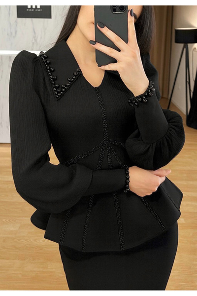 MODA Yeni sezon özel tasarım taş işlemli ceket etek takım çok zarif çok şık r...