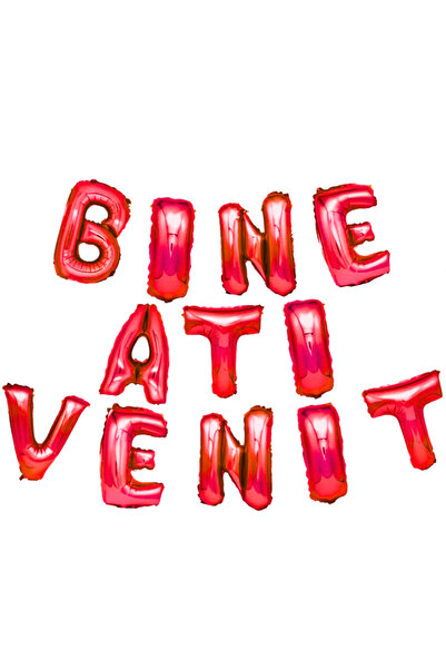 SDEPOT foil balloon set, with welcome message, 45 cm, red