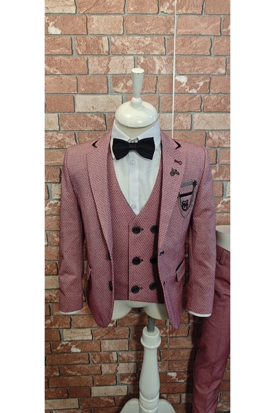 HAYTA Children's Suit Vest Set Set with Shirt Porto Maroon