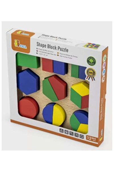 Viga Wooden Geometric Shape Puzzle – Montessori Sorting & Matching Toy