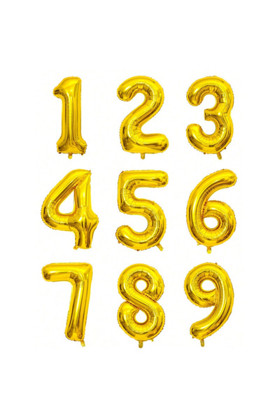 Led Mum بالون هيليوم ذهبي 6 أرقام 102 سم