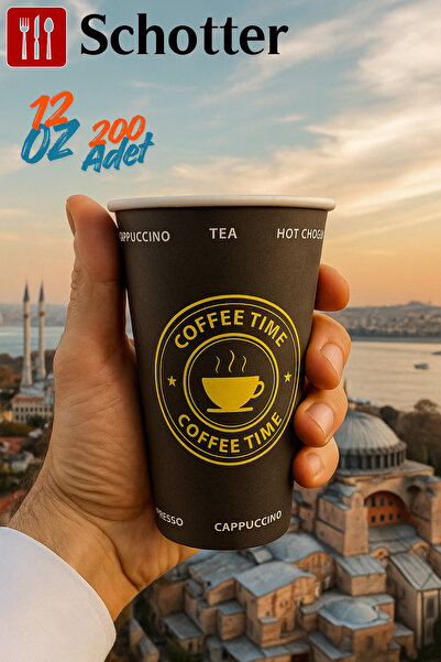 Schotter Karton Bardak 12 Oz (200 Adet) – Mutfakta, Partilerde ve Etkinliklerde Geniş Kullanım