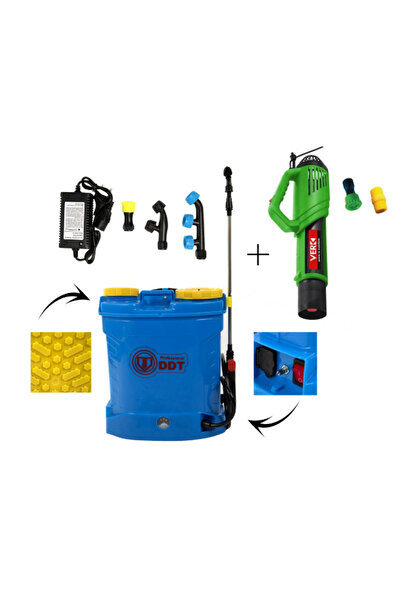 DDT Pachet pompă electrică de pulverizare, 12L, DDT, 12V, 5,5 bar, 3 duze de ...