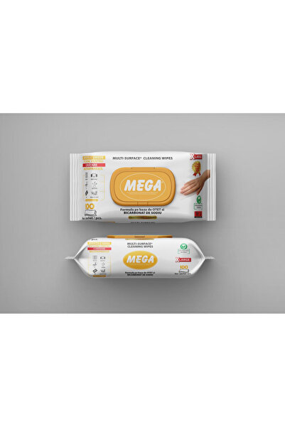 MEGA Surface wiping wipes with Sodium Bicarbonate and yellow PACK 100 PCS
