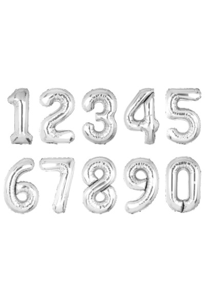 Led Mum بالون هيليوم فضي رقم 5 مقاس 102 سم