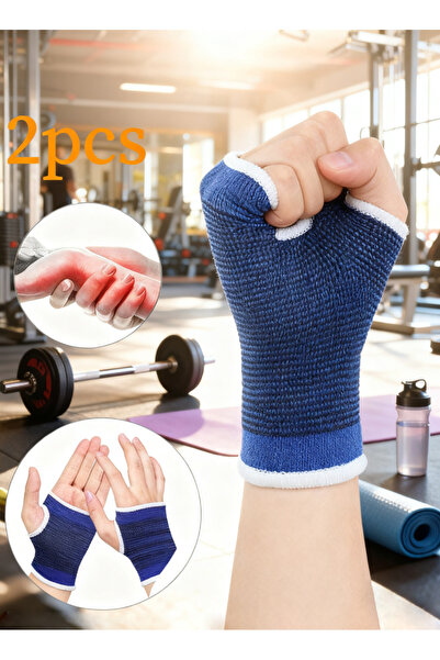 Generic 2pcs Unisex Wrist Support Brace - Gym Sports Palm Protector for Carpal Tunnel Tendonitis Pain Relief