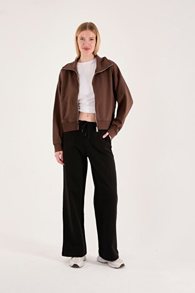 Store 100% Cotton Full Zip Women's Sweatshirt + Pants Combination (2 Pieces)