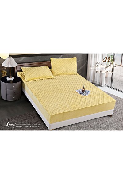 Inovius Husa matlasata tip topper din catifea, 160x200cm+2 fete de perna 50x70cm JJJ5031