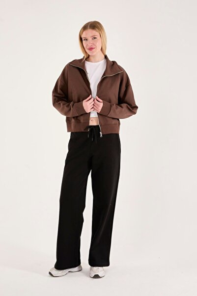 Store 100% Cotton Full Zip Women's Sweatshirt + Pants Combination (2 Pieces)