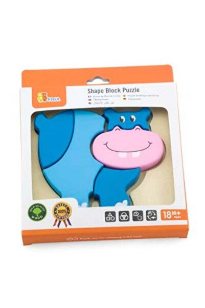 Viga Wooden Shape Block Puzzle - Hippo