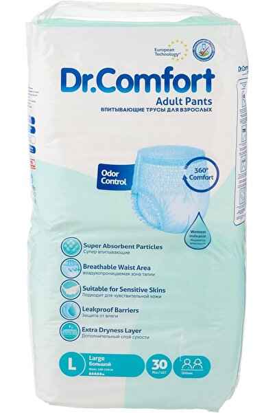 Com Dr. Comfort Adult Pull-Up Diapers, 10 Pieces, Large