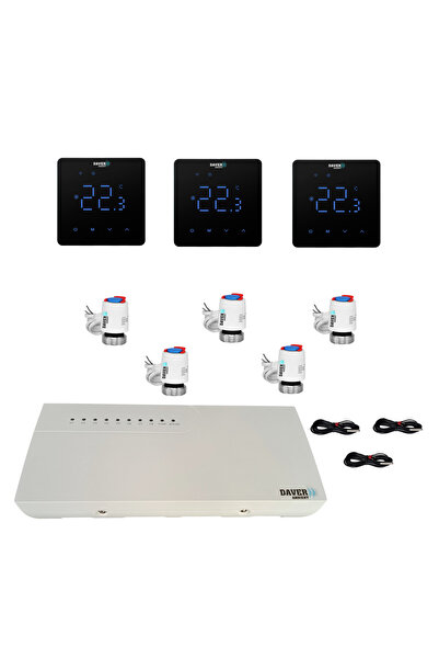 Daver SMART SQUARE automation package for underfloor heating with 3 zones,