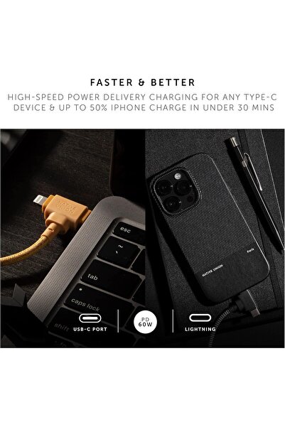 Native Union Belt Cable Duo 5ft Braided 2-in-1 Lightning & USB-C (Zebra)