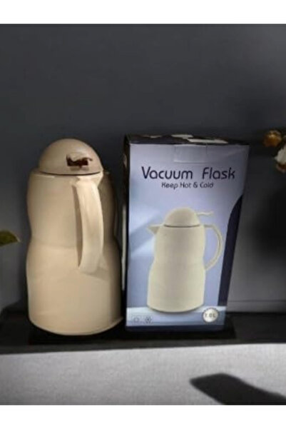 WDA Vacuum Flask, 1 Litre, Hot and Cold Insulated Carafe, Beige