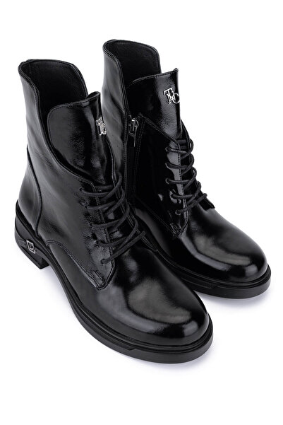 Tamer Tanca Kadın Siyah Rugan Casual Bot