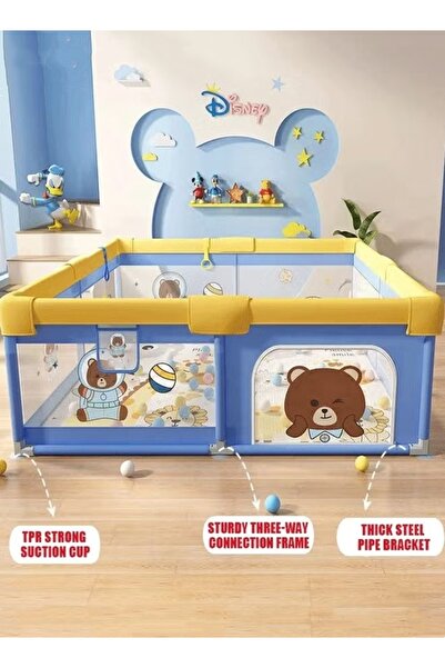 Generic Toddler Stainless Steer Pipe Foldable Safe Baby Safety Playpen Barriers with Balls Baby Play Fence