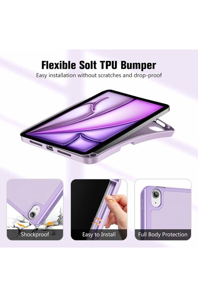 PROCASE iPad Air 11-inch Case (M3/M2, 2025/2024) 10.9-inch with Pencil Holder - Purple