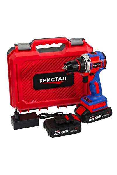 DDT - Акумулаторна бормашина KRISTAL 36V, 2 литиево-йонни батерии 2.0Ah, безч...