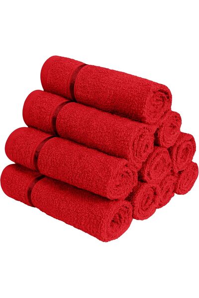 Generic Story@Home 100% Cotton Face Towels 450 GSM, 30x30 cm, Pack of 10, Burgundy