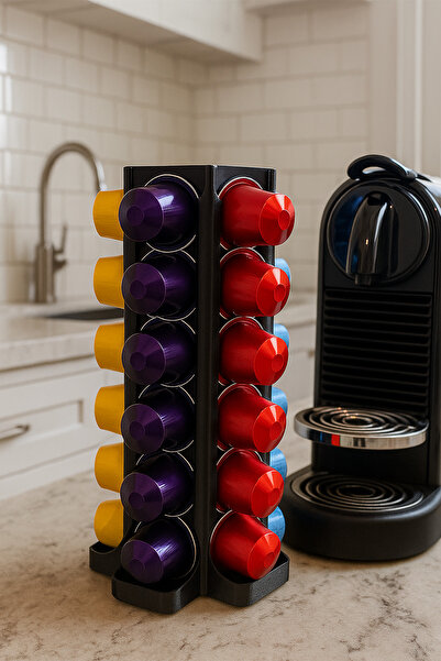 KLYNTO Nespresso Kapsül Organizeri – 360° Döner Stand | Nespresso Kapsül Standı