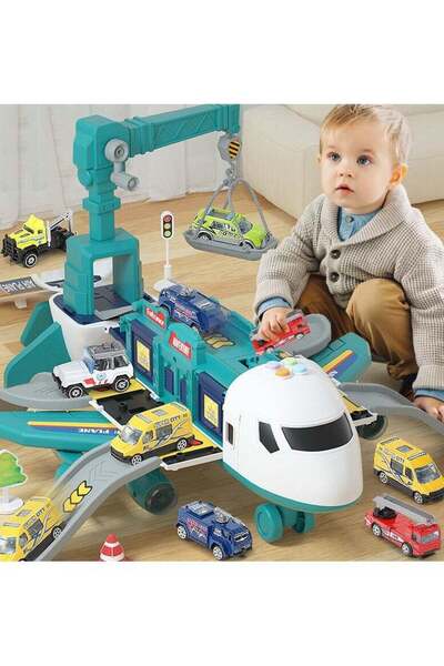 Beauenty 21-Pack Transport Airplane Music Toy Vehicles Set