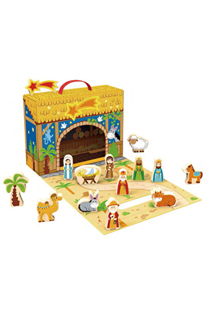 Tooky Toy Cutie de lemn cu scenă a Nașterii Domnului