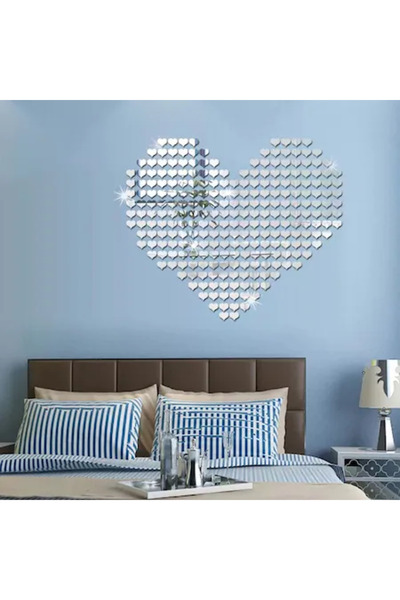 MaffStuff Set 100 Oglinzi Acrilice Decorative MaffStuff® – Formă Inimioară, A...