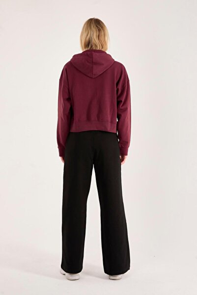 Store 100% Cotton Hooded Zippered Women's Sweatshirt + Trousers Combination (2 Pieces)