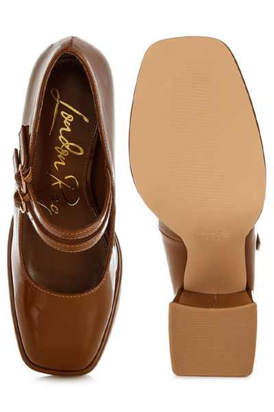 london Rag Women Double Strap Mary Jane Sandals in Tan