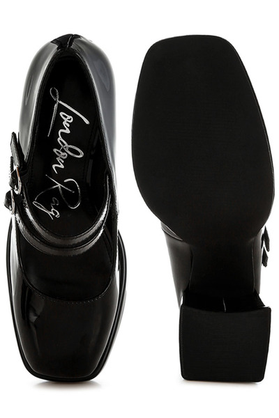 london Rag Women Double Strap Mary Jane Sandals in Black