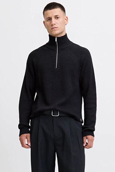 Jack & Jones Jack & Jonesjjpannel Cotton Blend Regular Fit Half Zip Mock Neck Sweater Men's Sweater 12278919