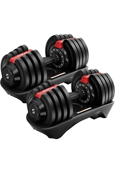 Sparnod Fitness SAD-18_PAIR 18kg Adjustable Dumbbells | Quick Dial, Safety Lock, Non-Slip Handle