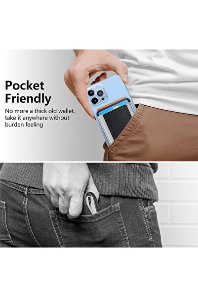 X SPRING Magnetic Card Holder Leather Phone Wallet - Fits 6 Cards