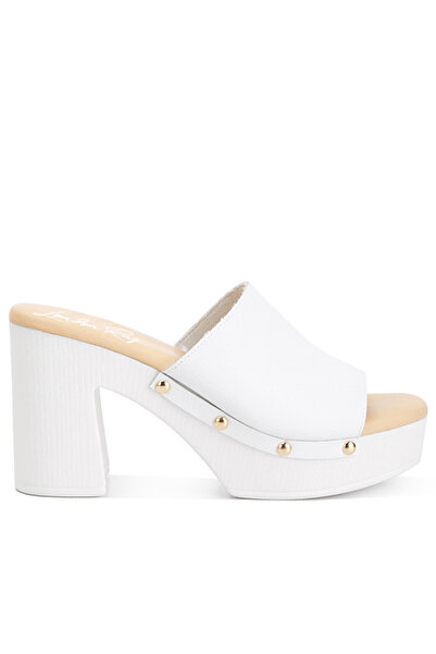 london Rag Women Recycled Leather Block Heel Clogs