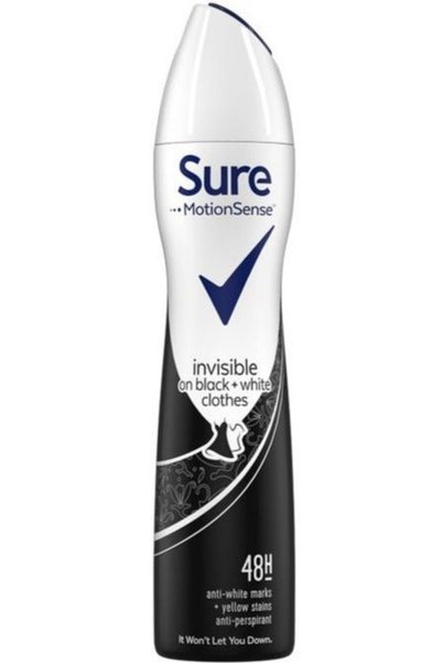 Sure Spray 250 Ml Invisible Black + White