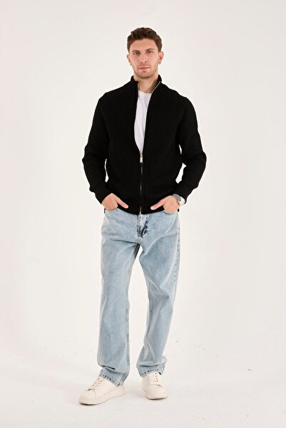 Rocqerx X-5003 Zippered Knitwear Cardigan