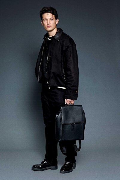 ablukaonline Men's relax fit contrast collar jacket black