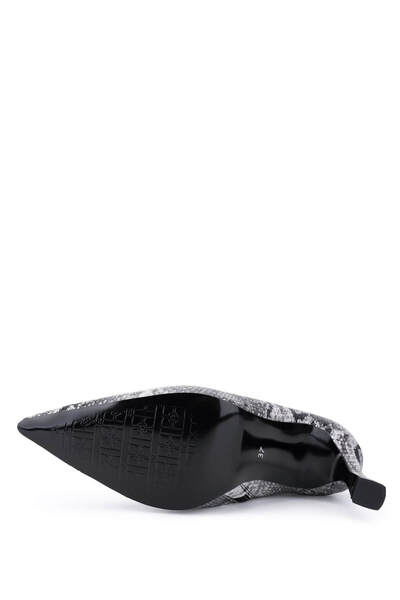 Tamer Tanca Kadın Siyah Yılan Desen Topuklu Bot