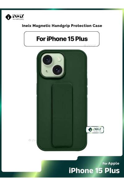 ineix غطاء واقٍ مغناطيسي 3 في 1 مع حزام معصم وحامل لهاتف iPhone 15 Plus