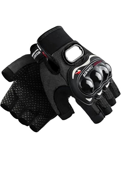 MotoRisk Parmaksız Eldiven Motosiklet Eldiveni Avuç İçi Korumalı Yarım