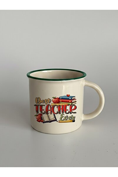 IŞILAY PROMOSYON Green - Best Teacher Lip Modern Ceramic Mug Cup
