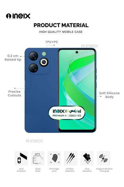 ineix Soft Silicone Protective Case Cover For Infinix Smart 8