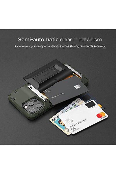 VRS Design Damda Glide Hybrid Case for iPhone 12 Pro Max - Green (Semi-Automatic Card Slot)