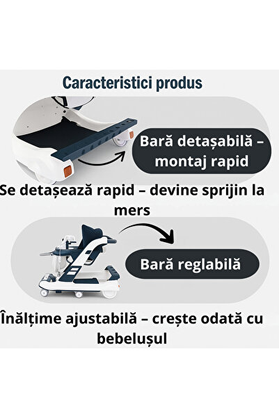 OEM EasyRide 3-in-1 Baby Walker — Walker, Push Walker & Feeding Tray, Interactive Toys, 360° Wheels