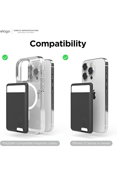 Elago Magnetic Wallet Card Holder - 2 Cards, MagSafe Compatible, Black