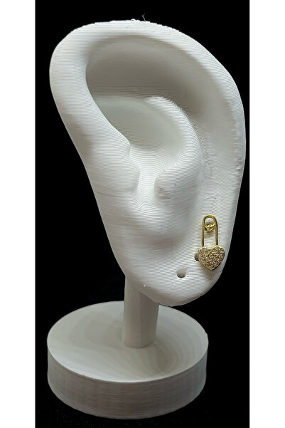 Lume Store Kalp Detaylı Taşlı Cerrahi Paslanmaz 316L Çelik Helix Tragus Pierc...