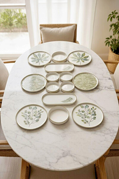 Kitchen Life Fall Leaf Stackable Breakfast Set - Luxury Breakfast Presentation Set Plate