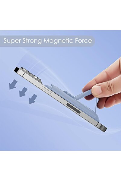 AZONEE MagSafe Leather Card Holder Wallet with Magnetic Stand (Sky Blue)