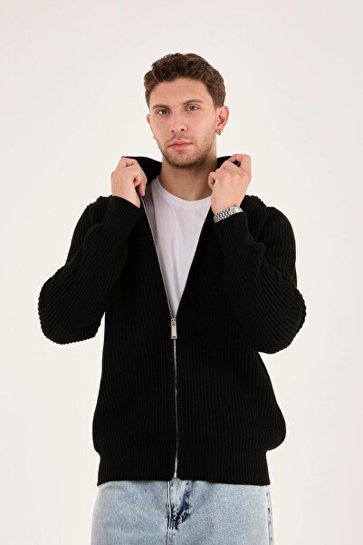 Rocqerx X-5003 Zippered Knitwear Cardigan