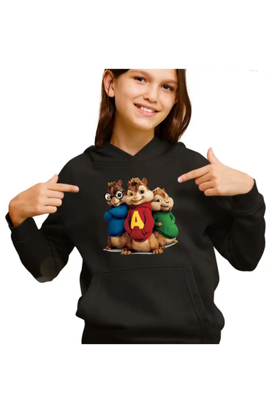 OEM Παιδικό Φούτερ με Κουκούλα για Κορίτσια Alvin The Chipmunks All Band Alvinnn